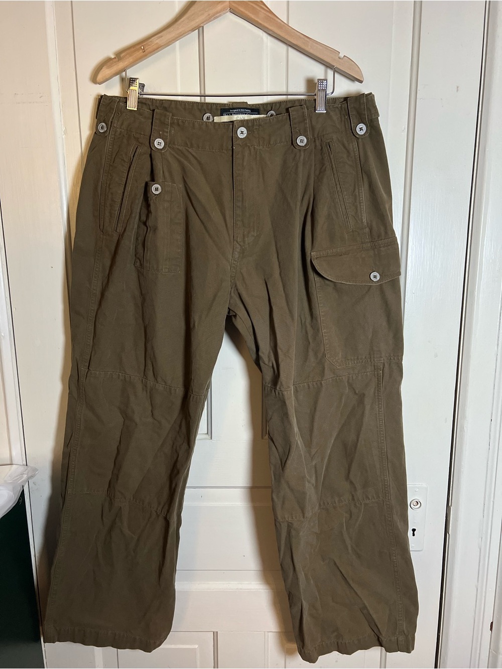 The J. Peterman Company Men’s Utility Cargo Pants Size 38 Olive Green Brown